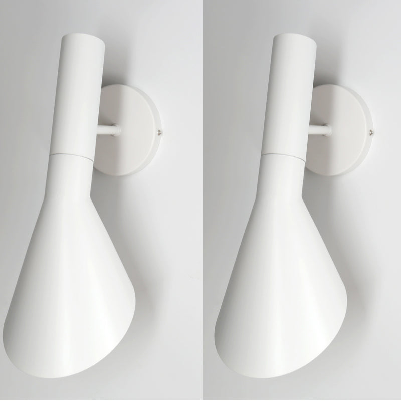 Brady Modern Cone Metal Wall Lamp, Black/White