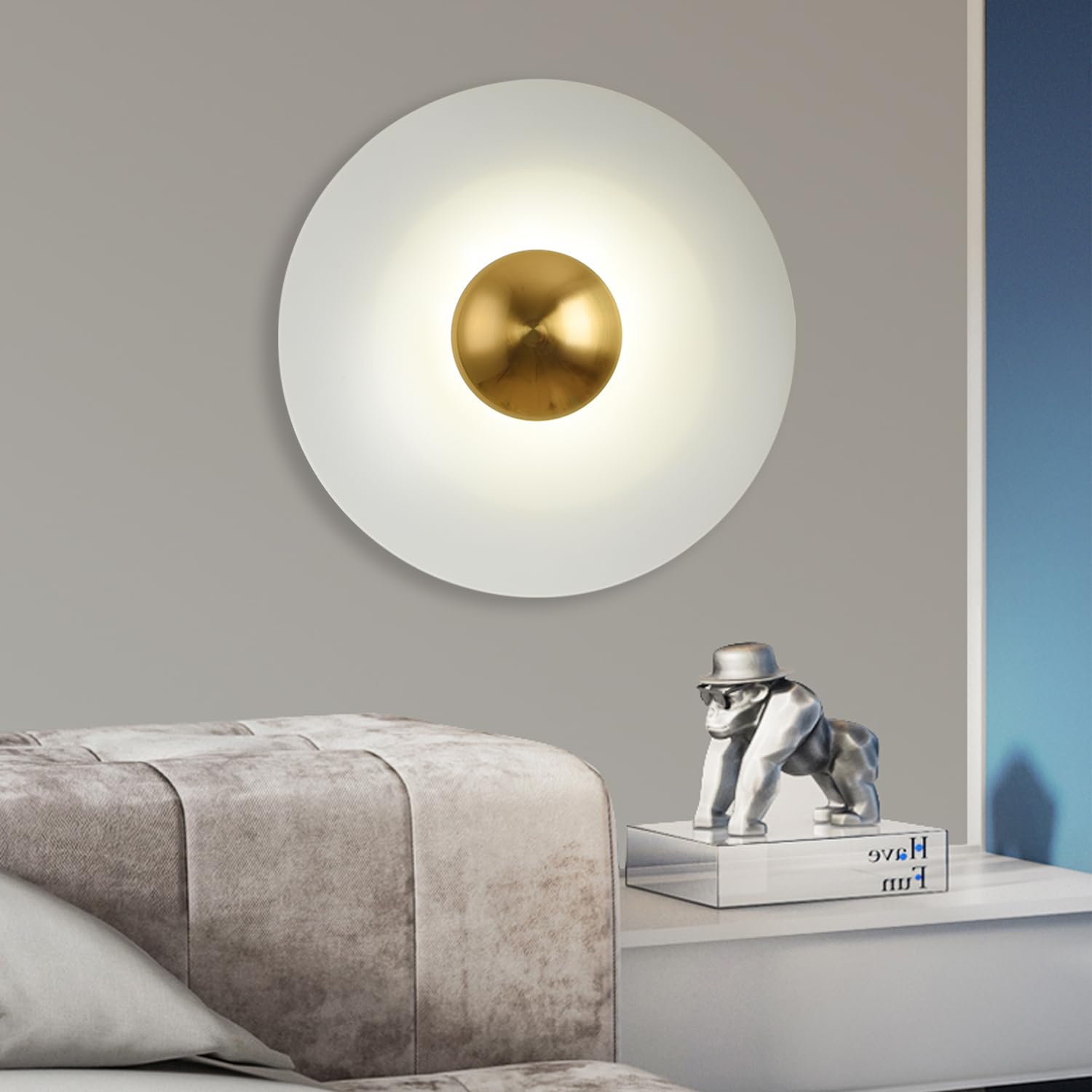 Morandi Minimalist Plate LED Indoor Wall Lamp Metal Hotel Bedroom