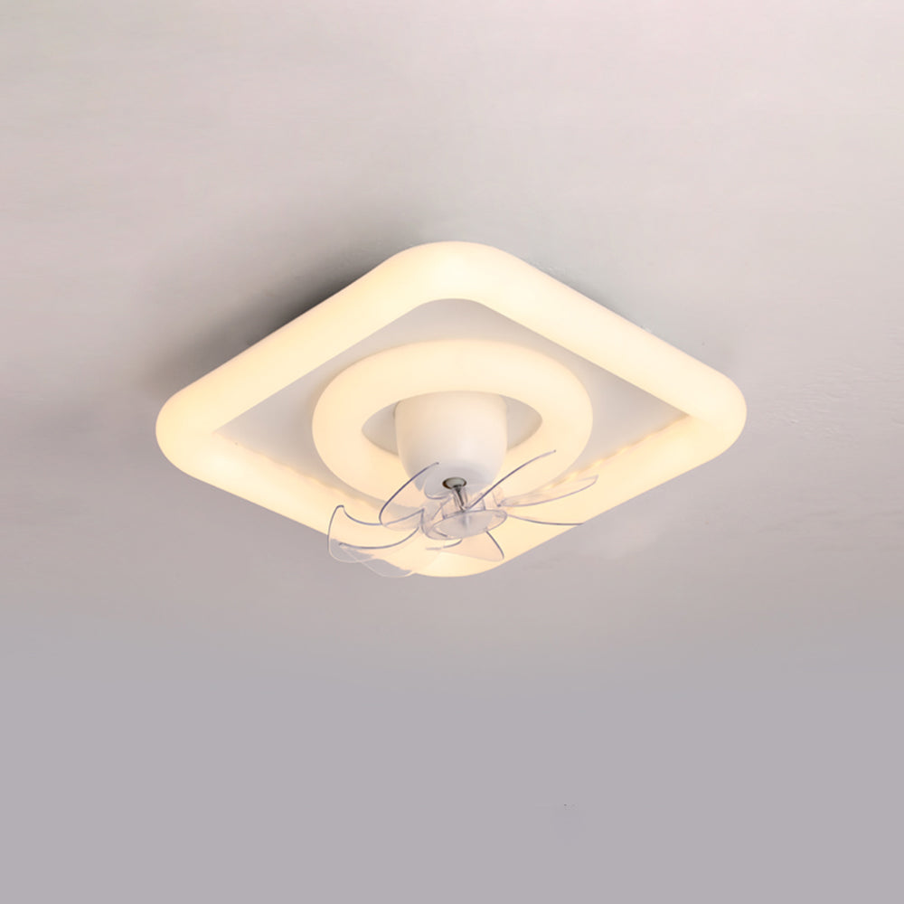 Minori White Flush Mount Ceiling Fan with Light, 4 Style, 18.9''/31.5''