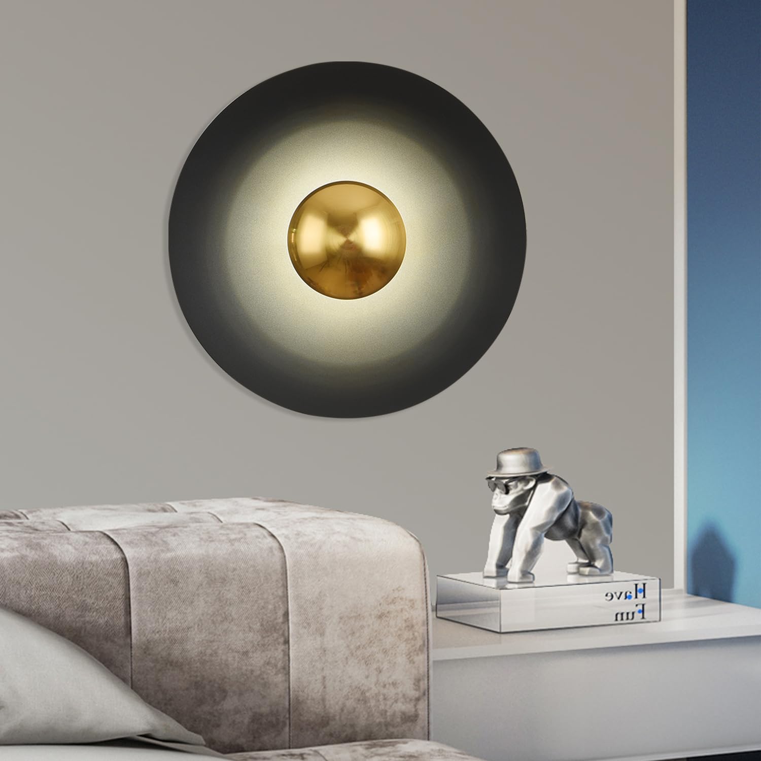 Morandi Minimalist Plate LED Indoor Wall Lamp Metal Hotel Bedroom