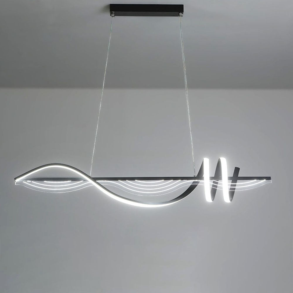 Louise Contemporary Geometric Style Linear Metal Pendant Light