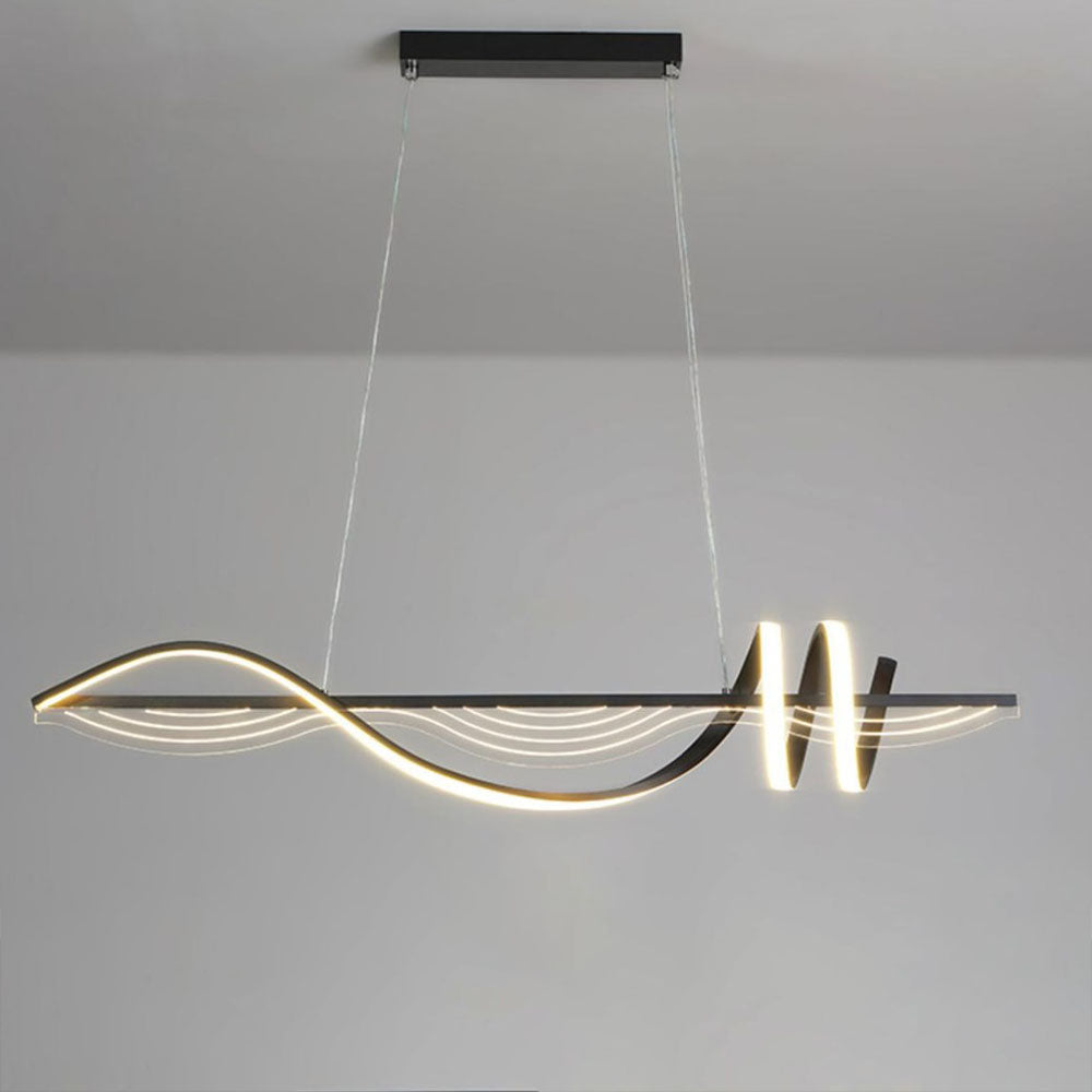 Louise Contemporary Geometric Style Linear Metal Pendant Light