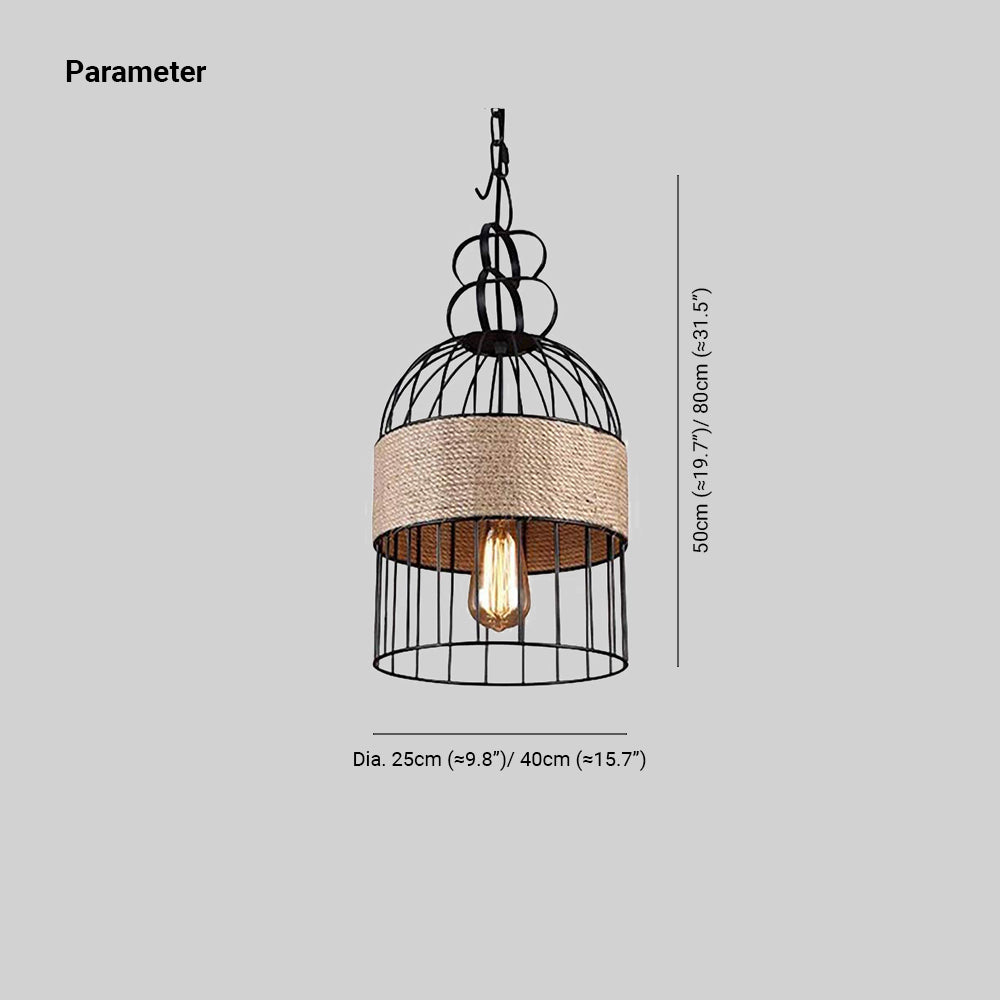 Epoch Design LED Birdcage Pendant Light Metal/Rope Cafe/Bar/Restaurant