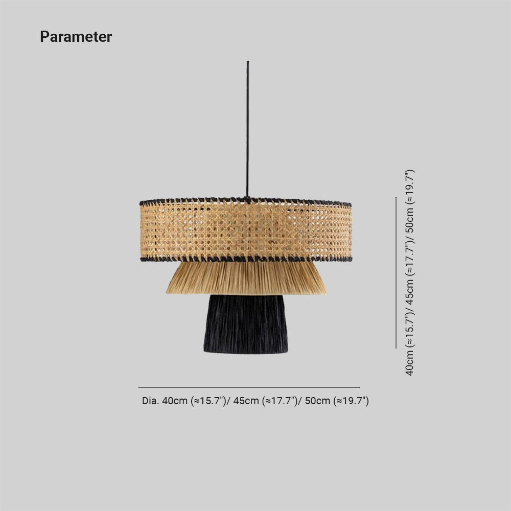 Ritta Modern LED Pendant Light Rattan Bedroom Living Room