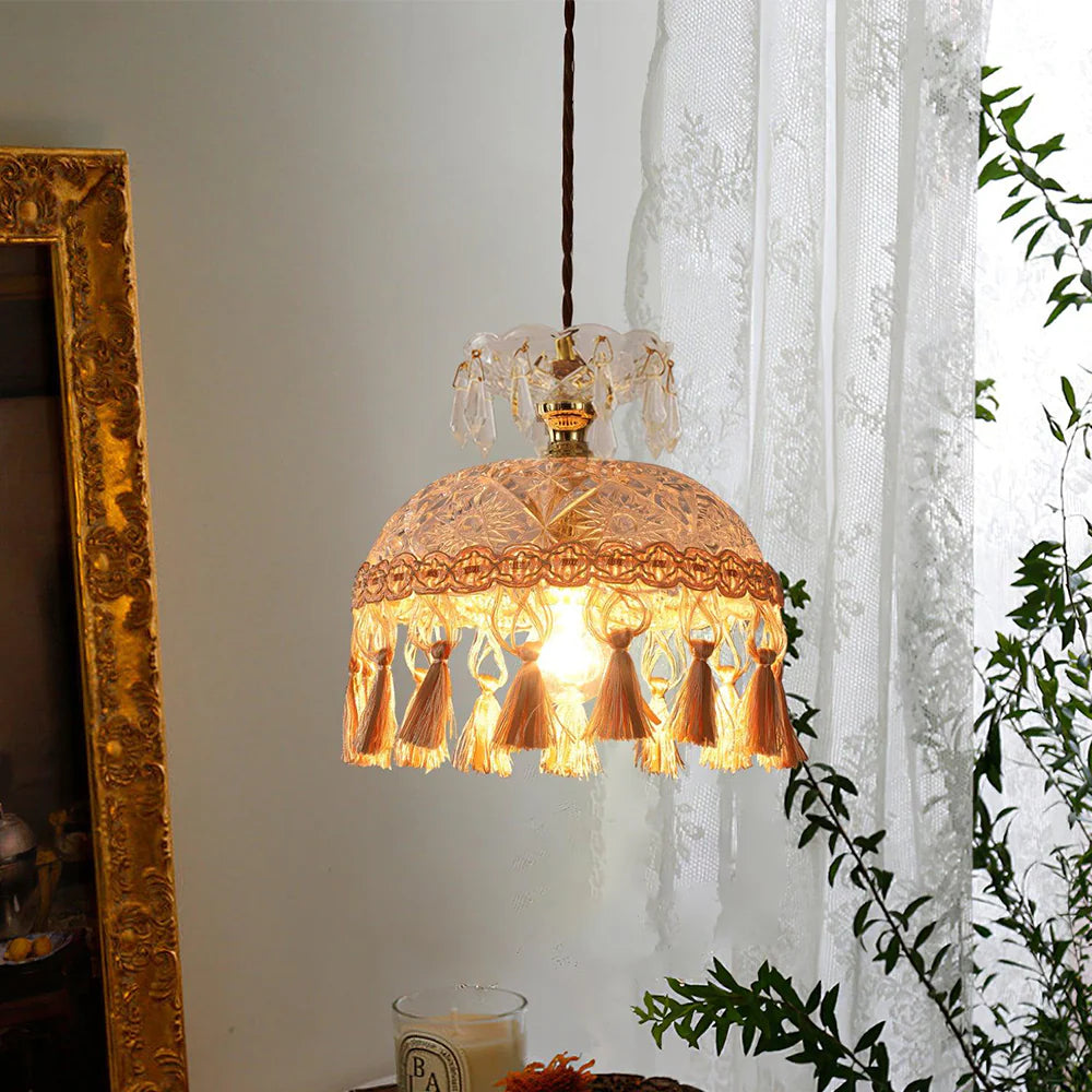 Eryn French Medieval LED Pendant Light Glass Bedroom