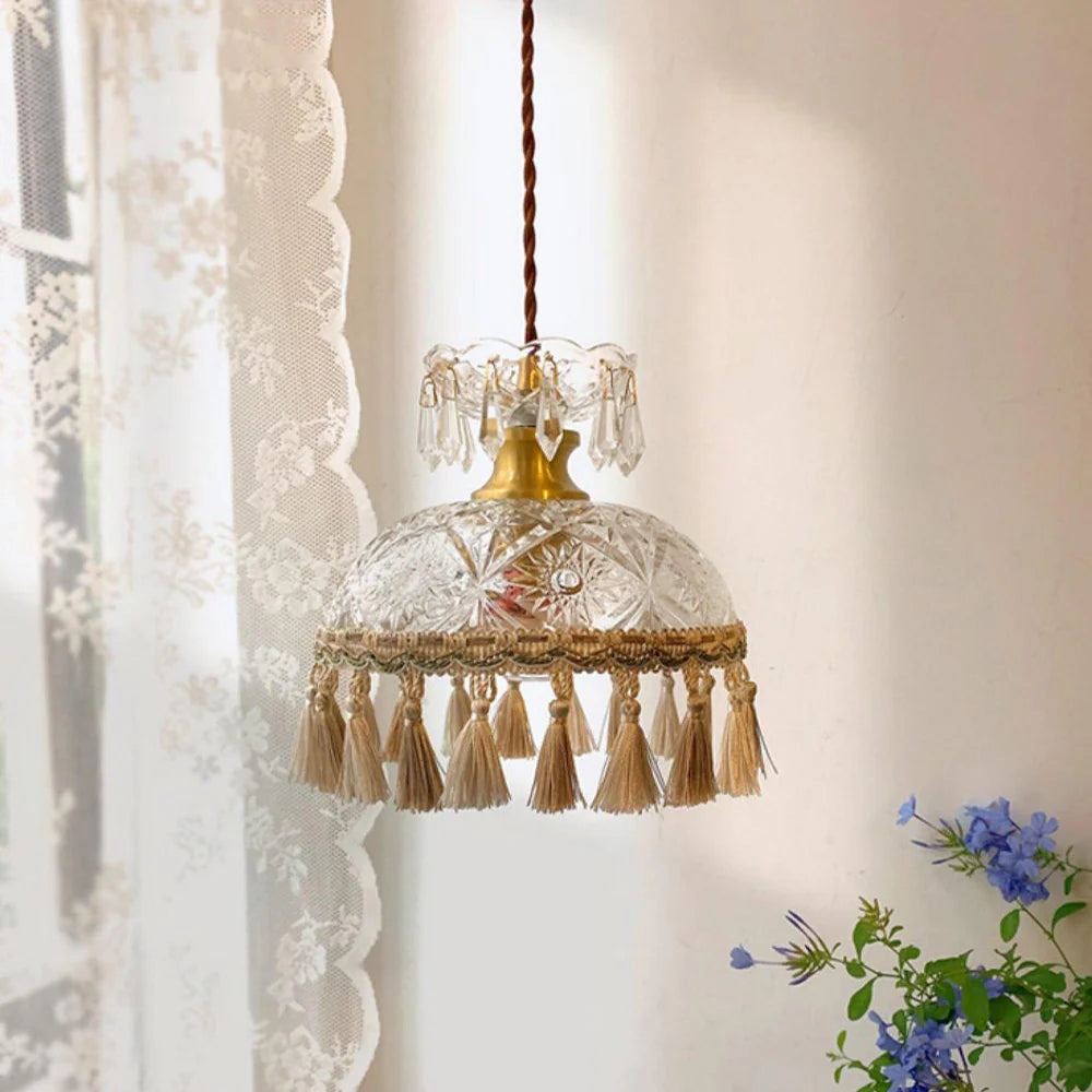 Eryn French Medieval LED Pendant Light Glass Bedroom