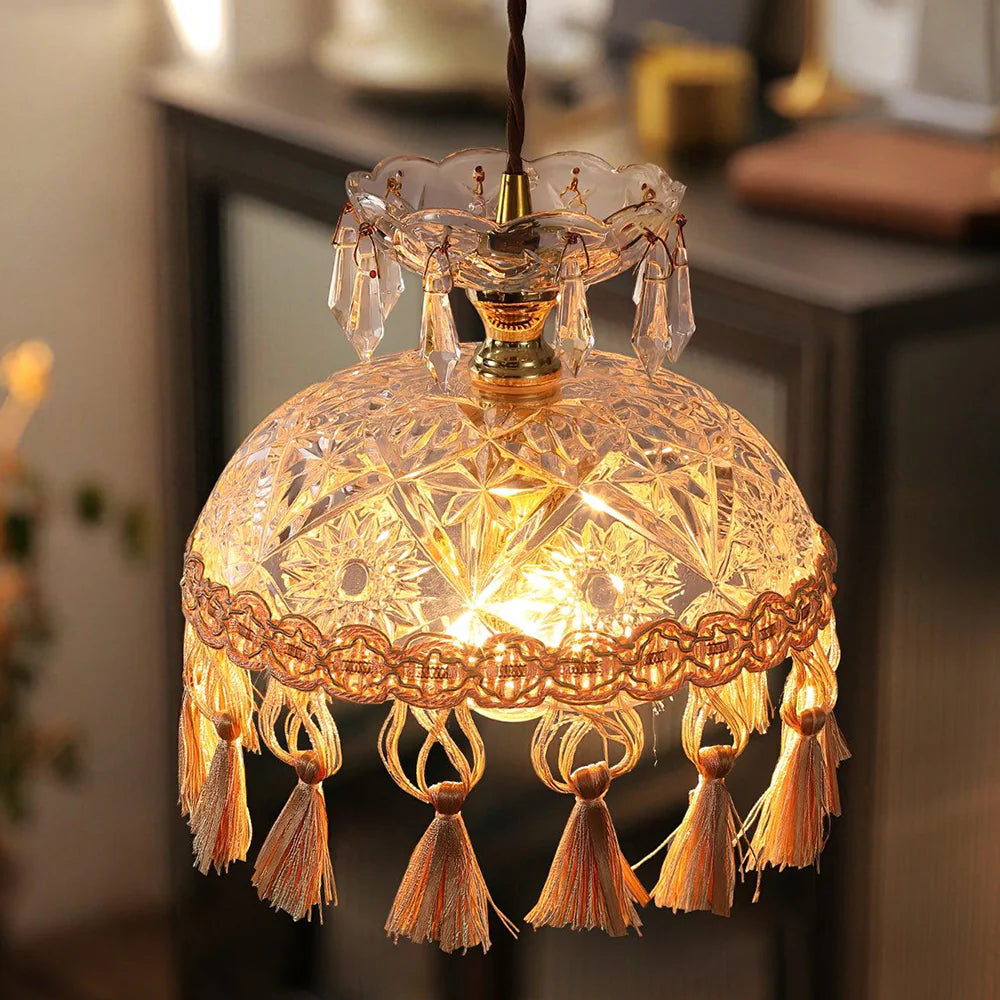 Eryn French Medieval LED Pendant Light Glass Bedroom