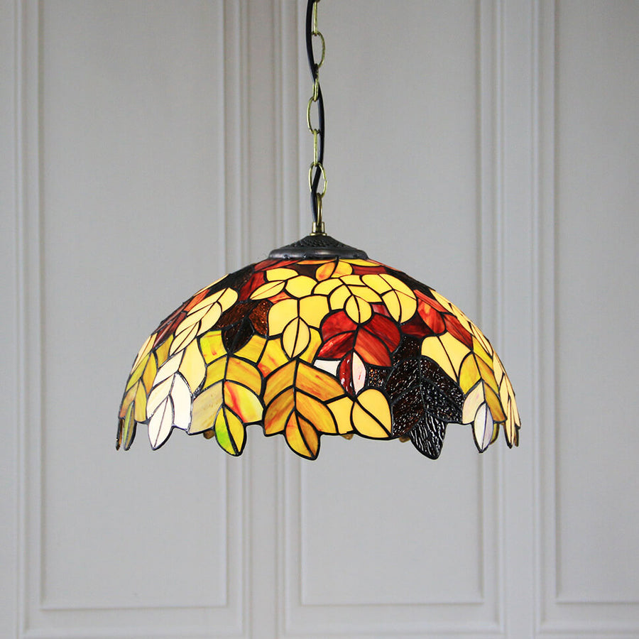 Eryn Rustic Colorful Pendant Light Stained Glass Metal Bedroom