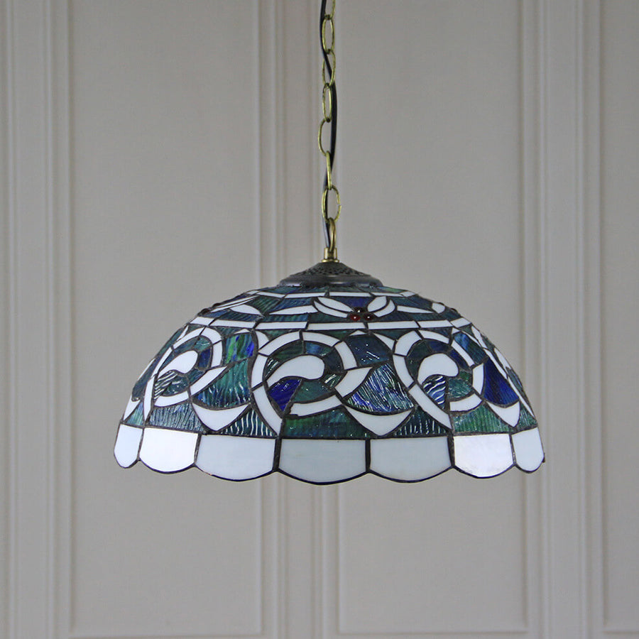 Eryn Rustic Colorful Pendant Light Stained Glass Metal Bedroom