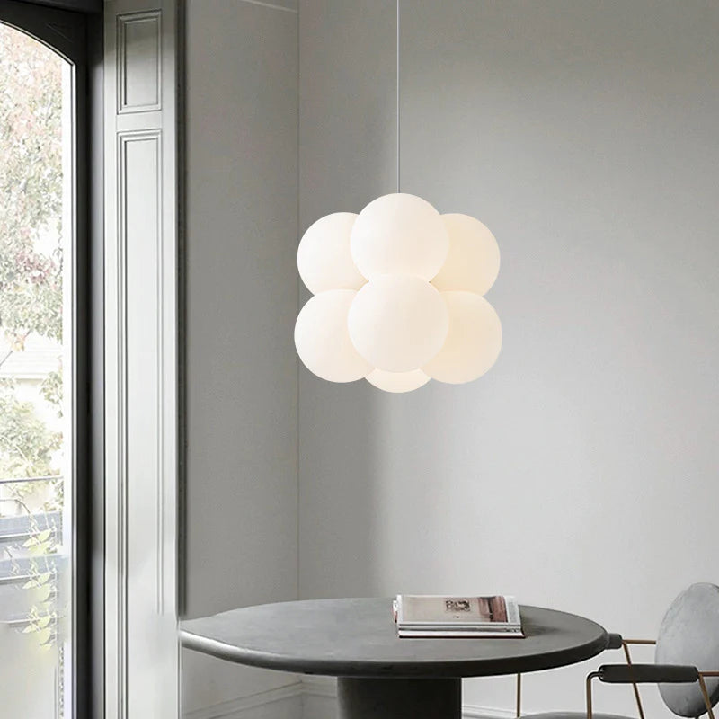 Valentina Minimalist Sphere Pendant Light White Metal/Acrylic Bedroom