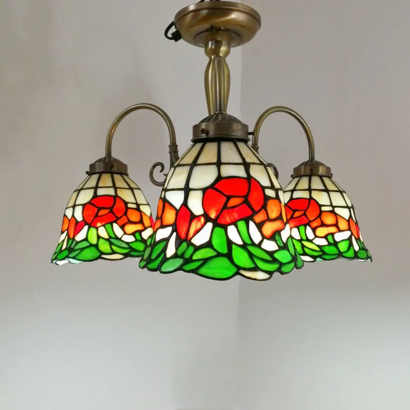 Eryn Retro LED Flower Chandelier Colourful Bedroom Bar Dining Room