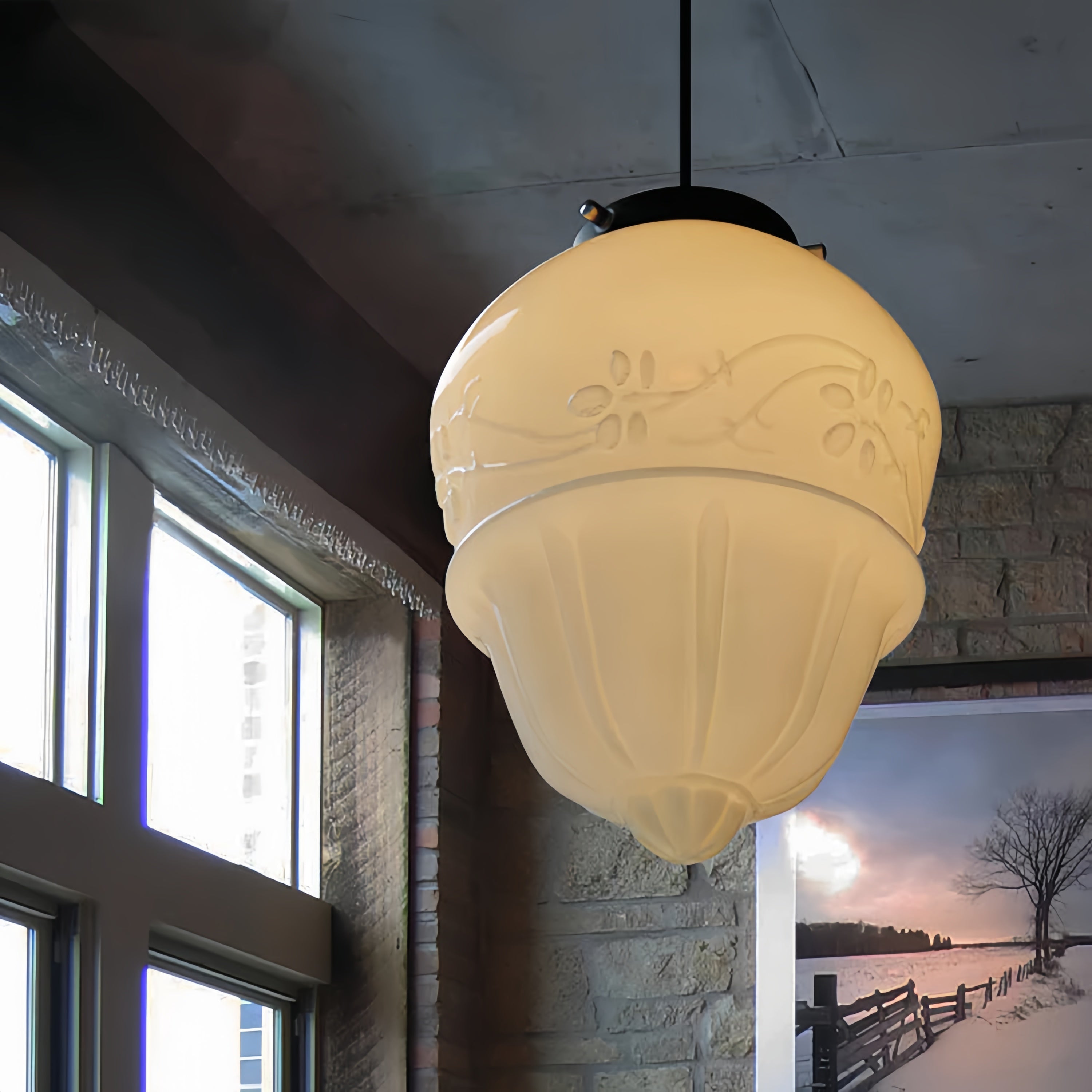 Hailie Minimalist LED Pendant Light Glass Dining Room