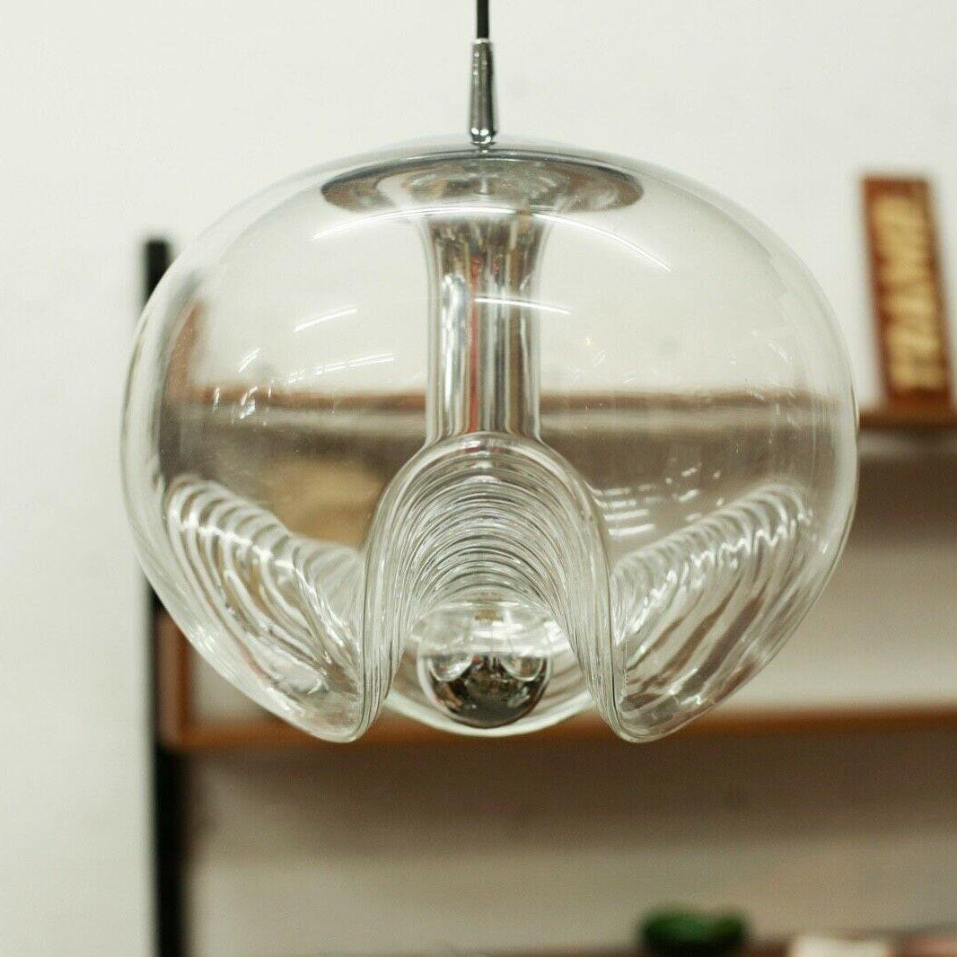 Hailie Modern Wave Metal Glass Pendant Light Bedroom