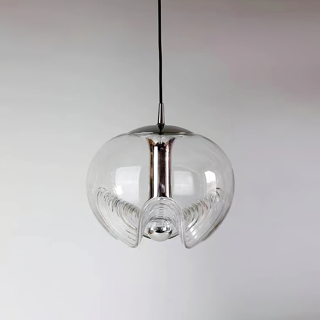 Hailie Modern Wave Metal Glass Pendant Light Bedroom