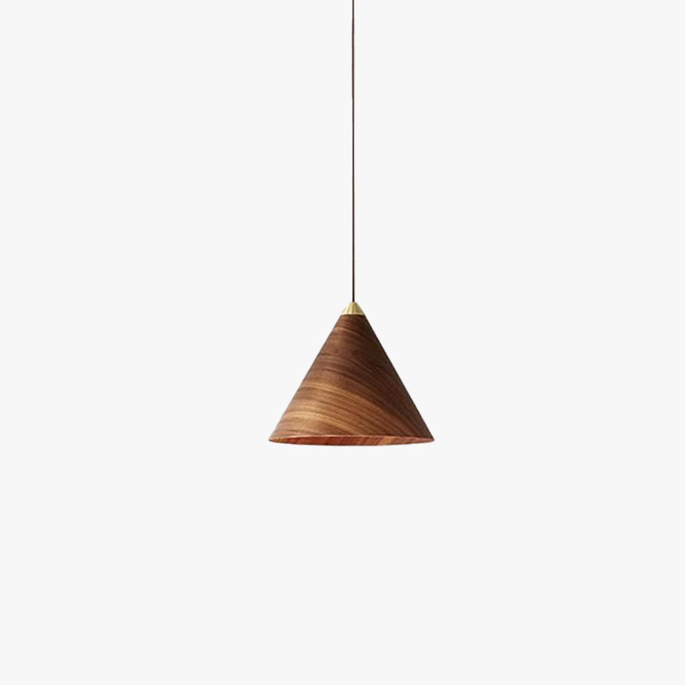 Hailie Vintage Minimalist Metal Walnut Pendant Light Bedroom Bar