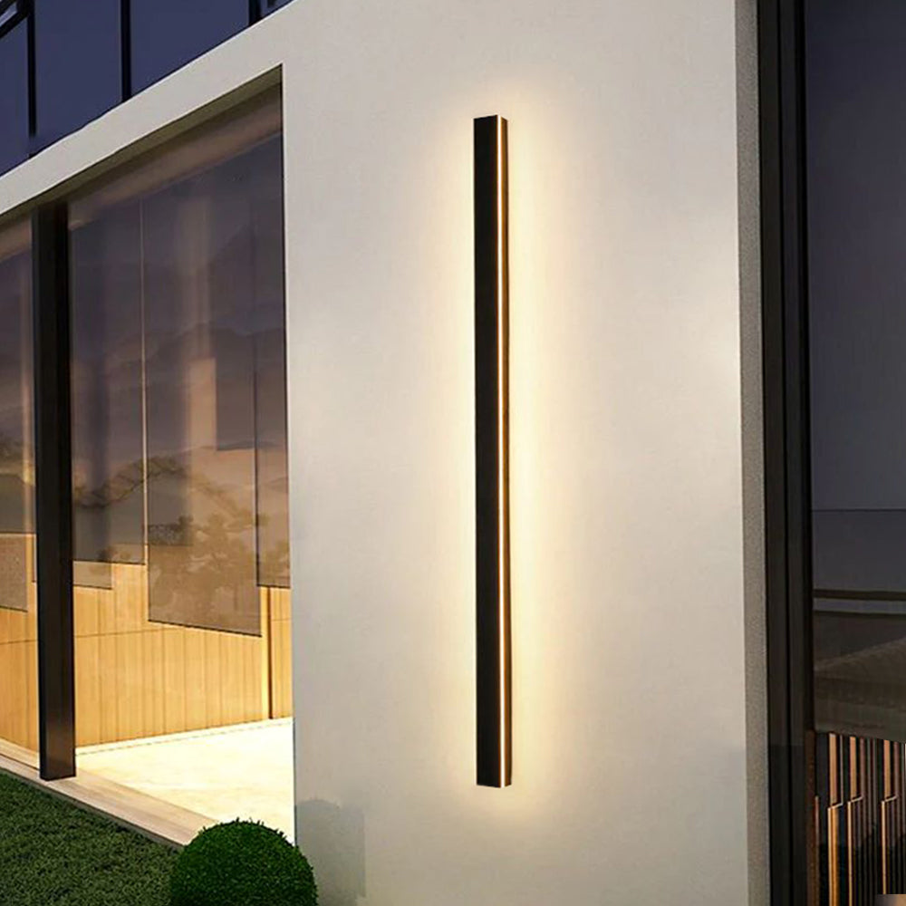 Edge Ripple Minimalist Linear LED Outdoor Wall Lamp Metal Garden Corridor Balcony