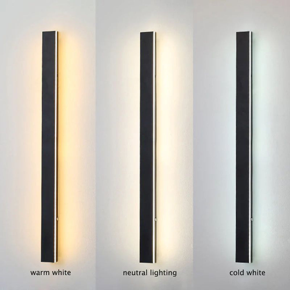 Edge Ripple Minimalist Linear LED Outdoor Wall Lamp Metal Garden Corridor Balcony