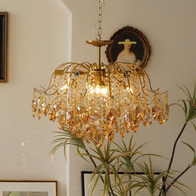 Marilyn Retro Crystal Chandelier Glass Metal Living Room