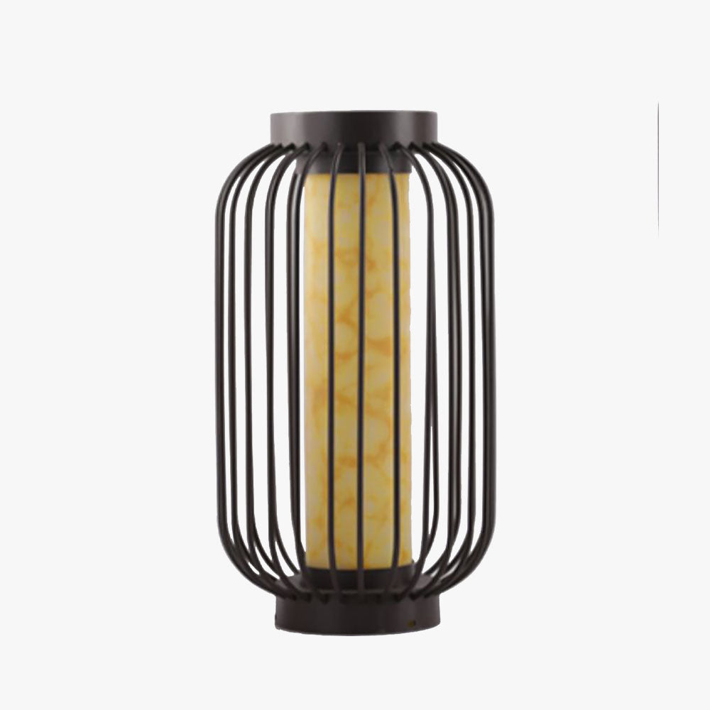 Orr Lantern Solar/Rechargeable Outdoor Floor Lamp, Brown
