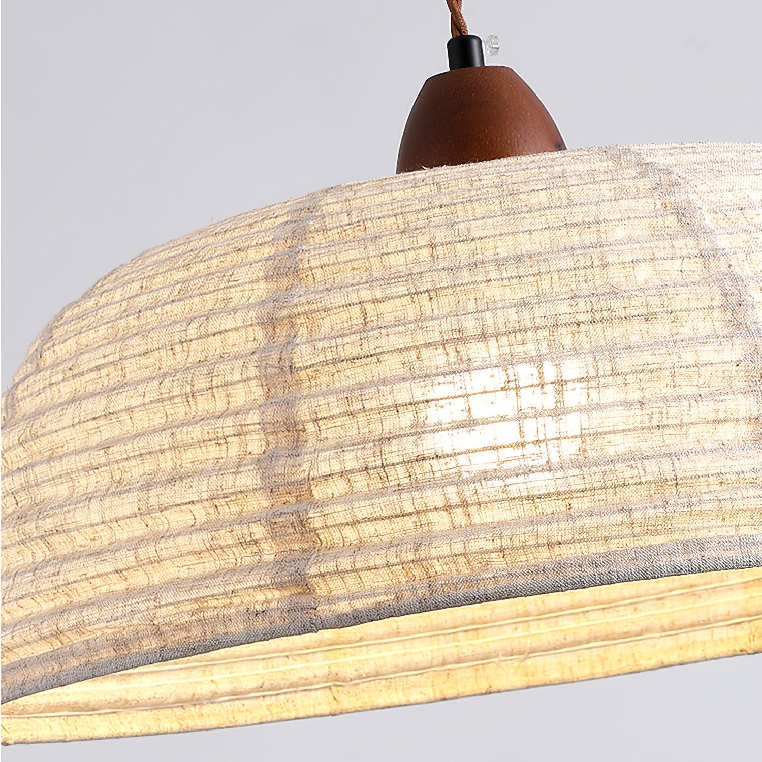 Ritta Retro Lantern Wooden Farbic Pendant Light Study Kitchen