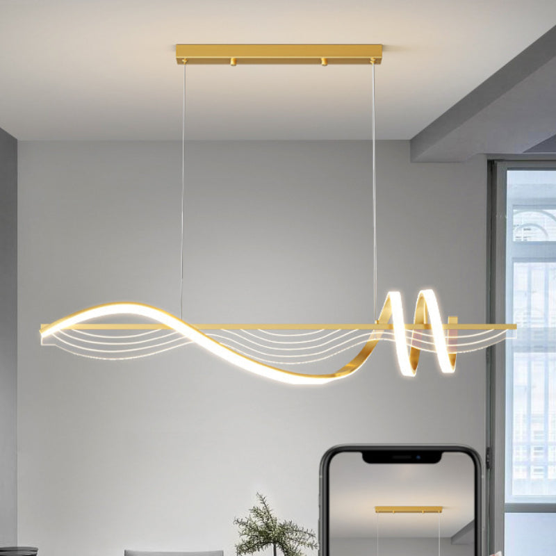 Louise Contemporary Geometric Style Linear Metal Pendant Light White/Black