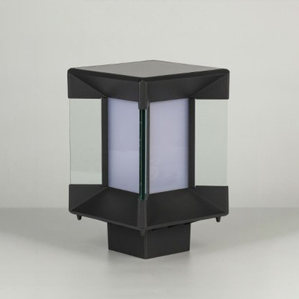 Riley Modern Rectangular Metal Glass Outdoor Lamp -