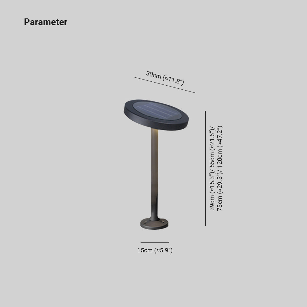 Pena Modern Metal Disc Solar Outdoor Bollard Light