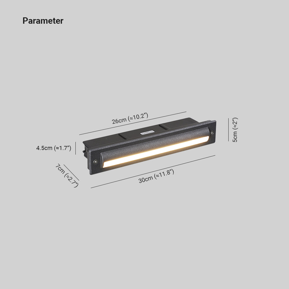 Orr Metal Rectangular Linear Outdoor Deck/Step Light, Black