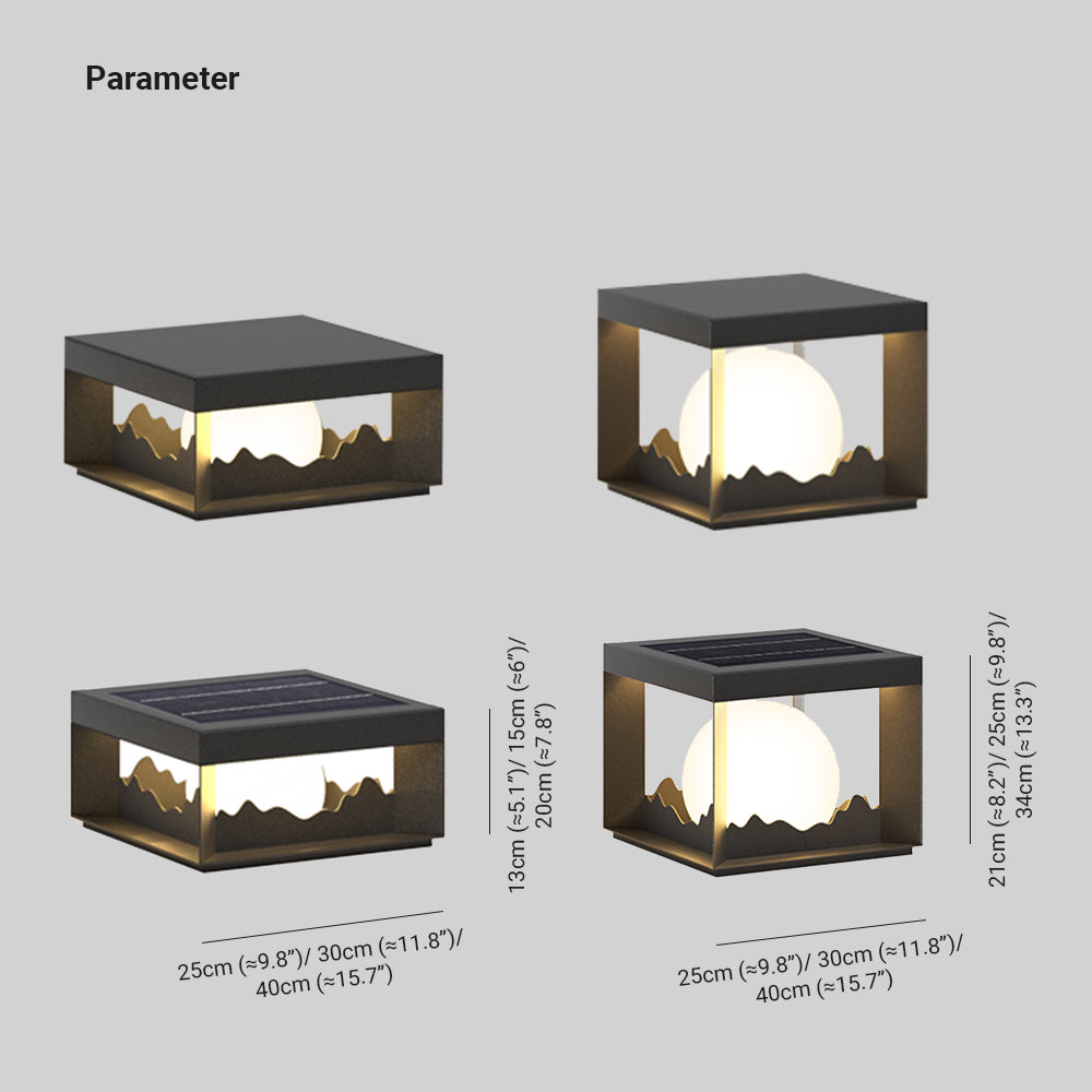 Riley Modern Mountain Metal Outdoor Lamp,  Warm Light