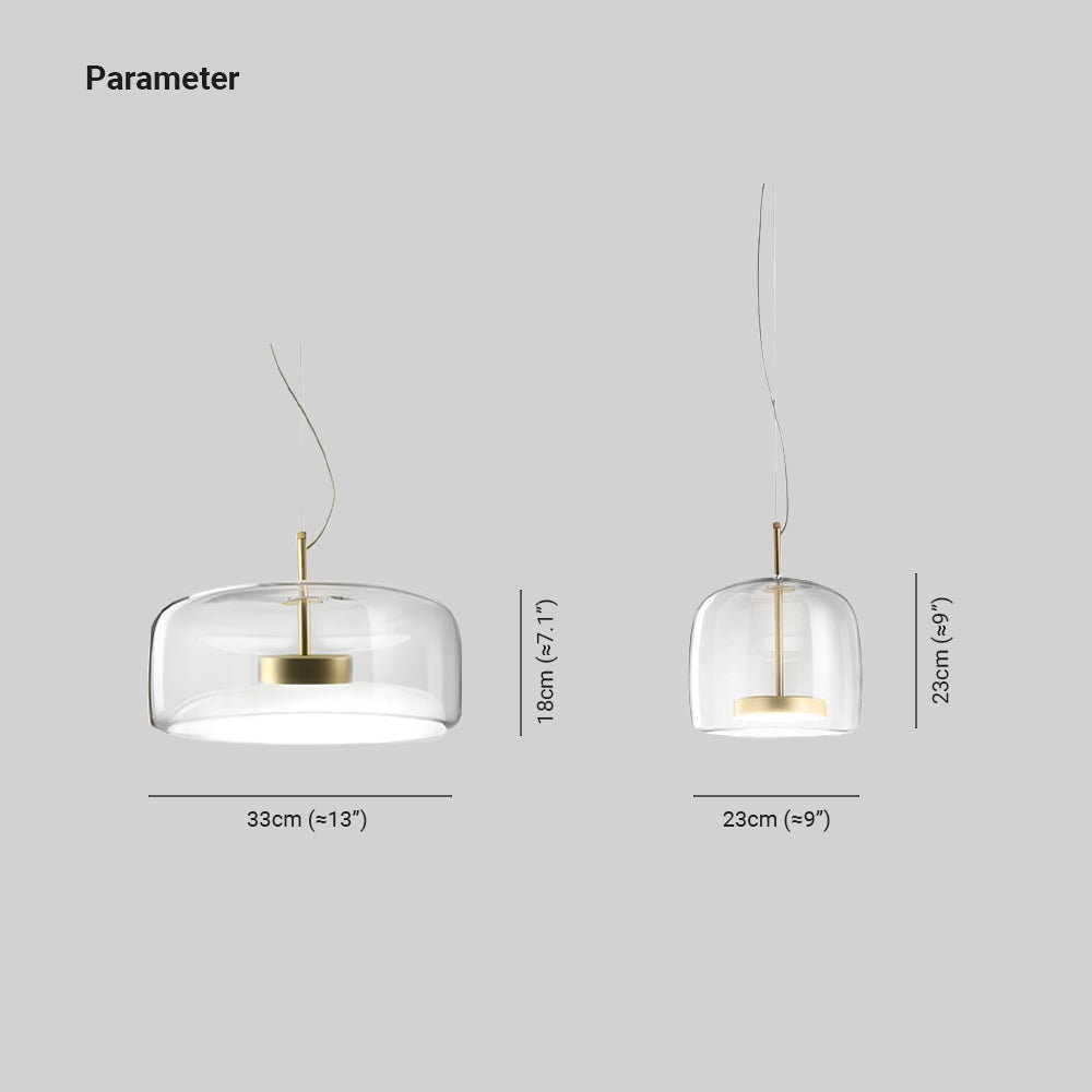 Hailie Minimalist Glass Drum Pendant Light