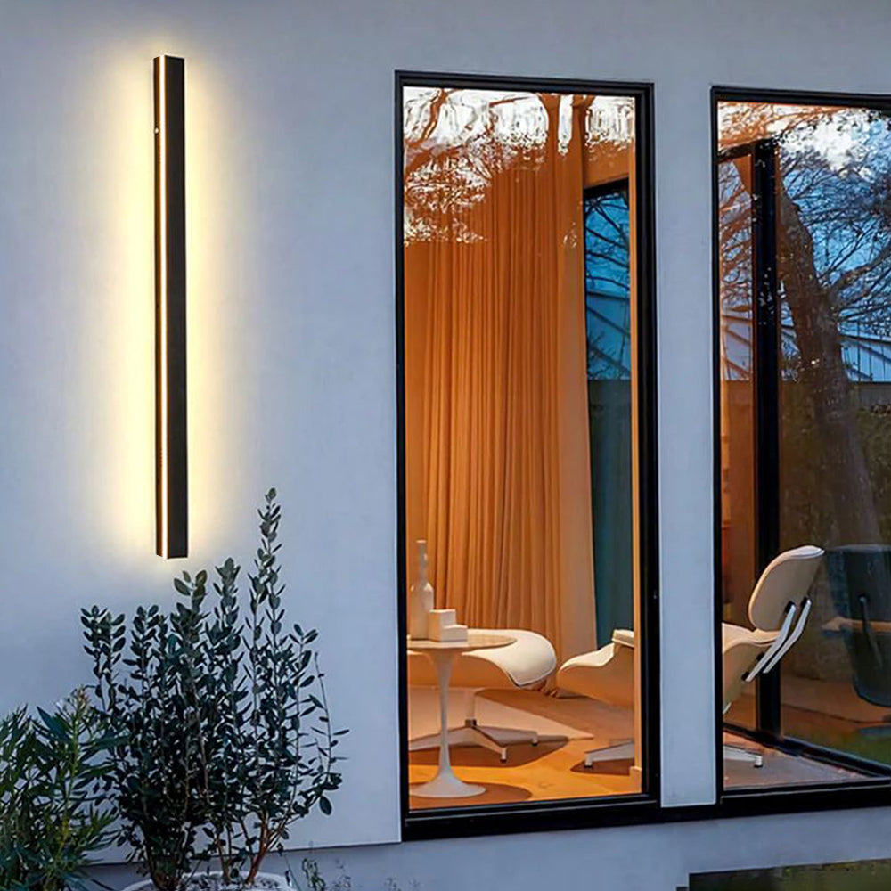 Edge Ripple Minimalist Linear LED Outdoor Wall Lamp Metal Garden Corridor Balcony