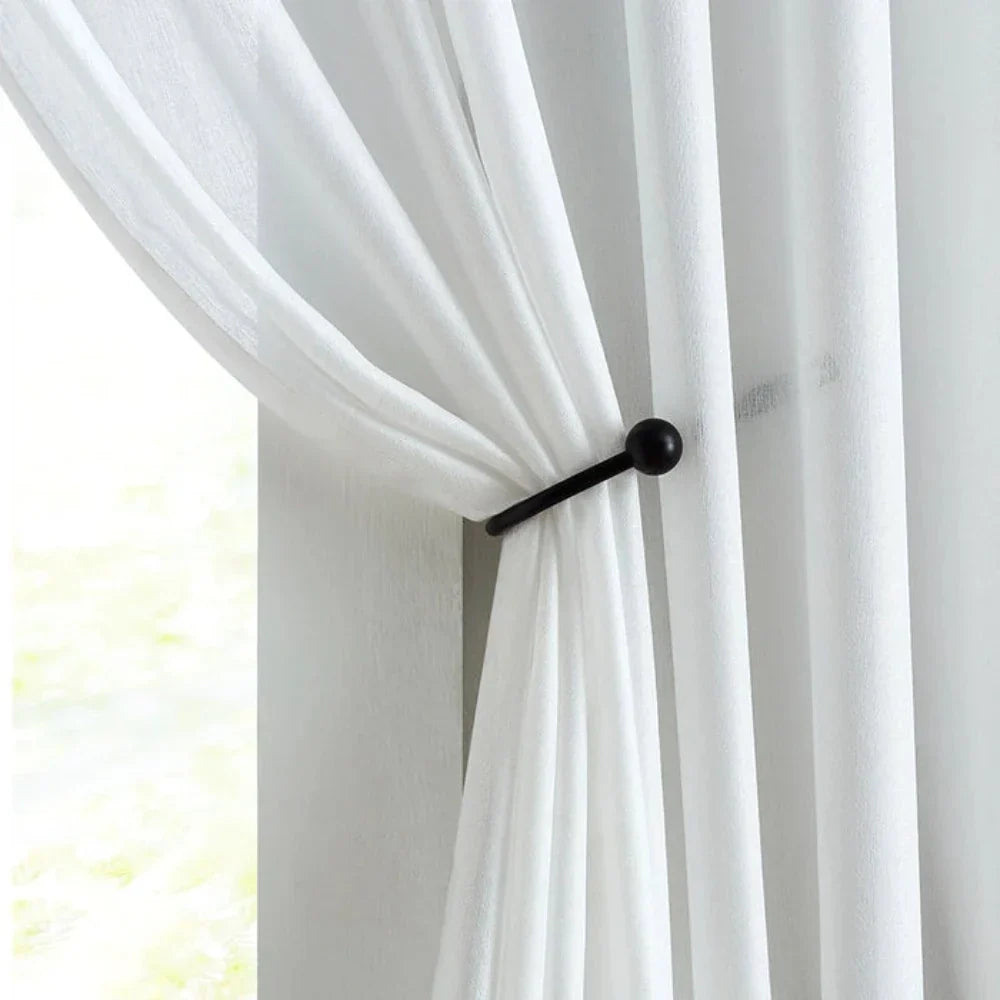 Mina Herringbone Texture Semi Sheer Curtains Soft Top