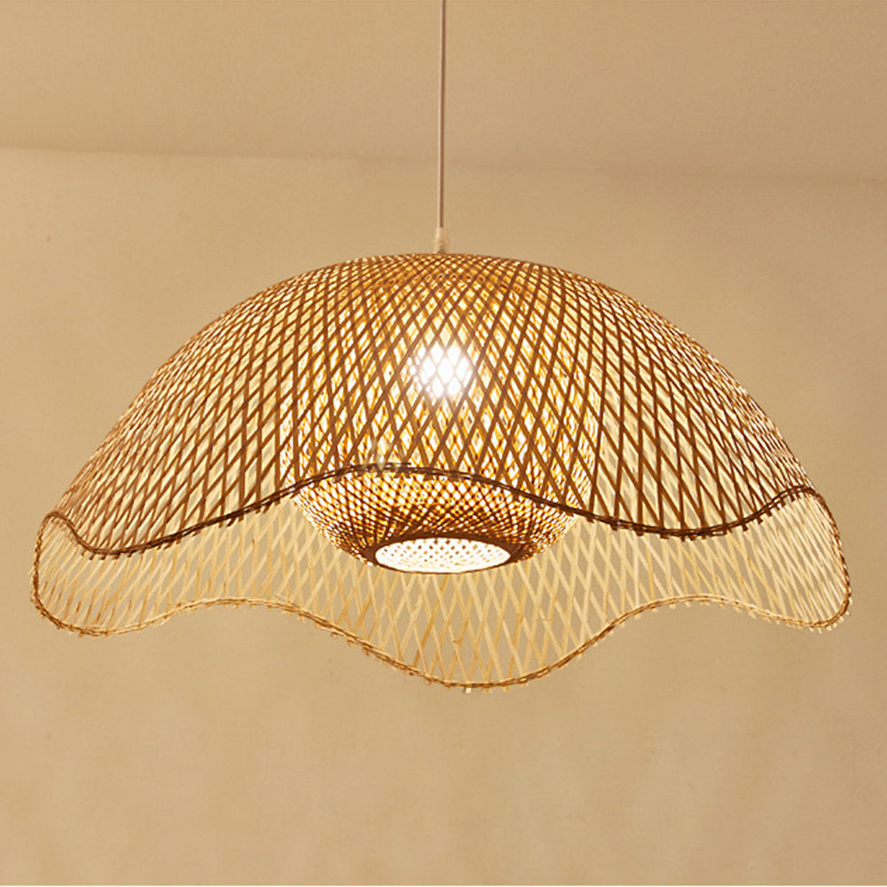 Muto Woven Wicker Pendant Light Bamboo Bedroom Dining Room