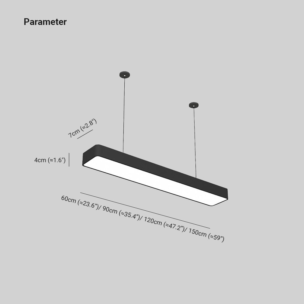 Edge Minimalist Rectangular LED Pendant Light Acrylic Office