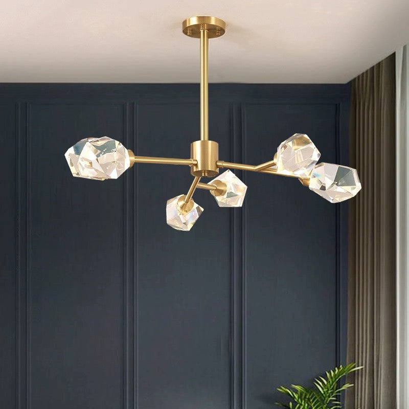 Kristy Luxurious Crystal Chandelier Living Room Golden