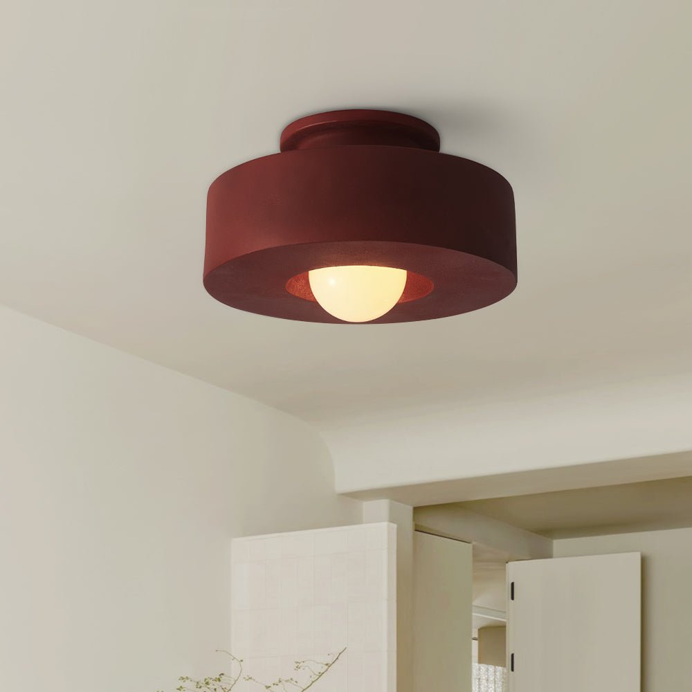 Morandi Nordic Macaron Flush Mount Ceiling Light Resin Bedroom