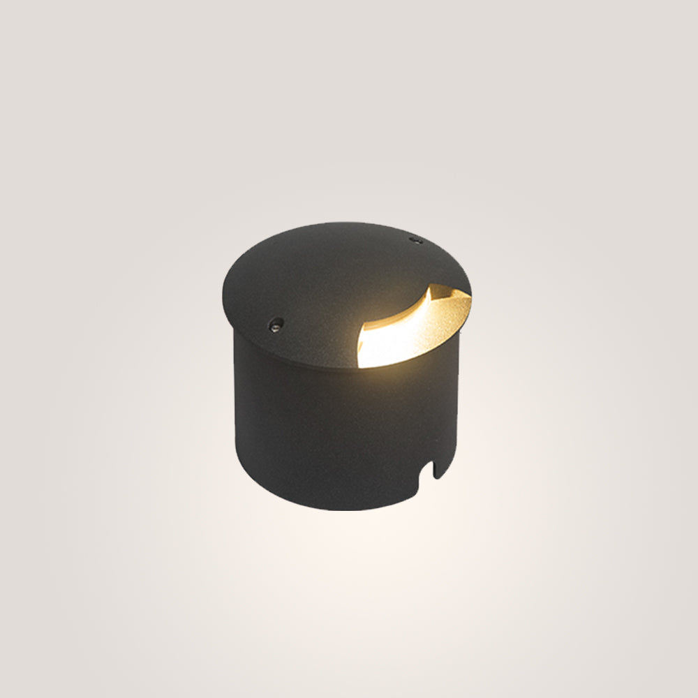 Pena Metal Cylindrical Outdoor Step/Deck Light, Black