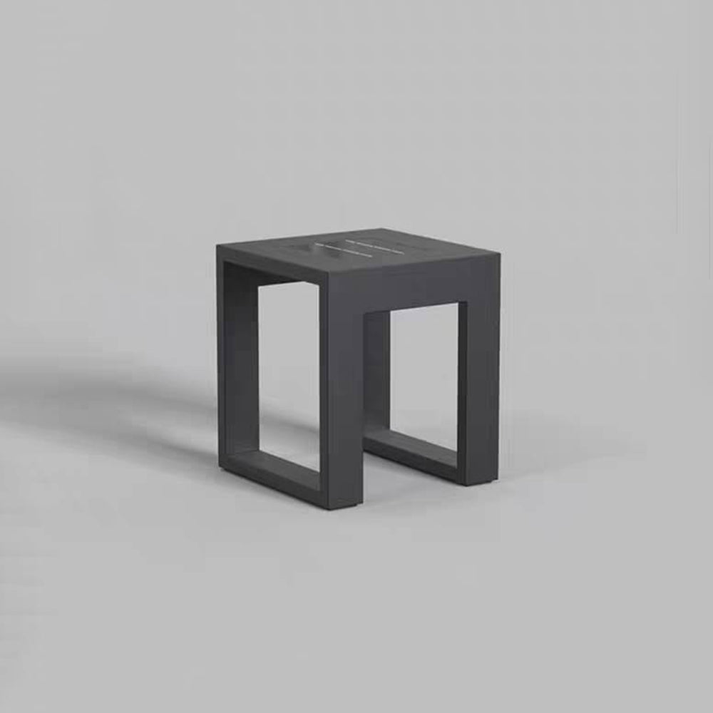 Orr Simple Hollow Cube Metal/Acrylic Outdoor Floor Lamp, Black