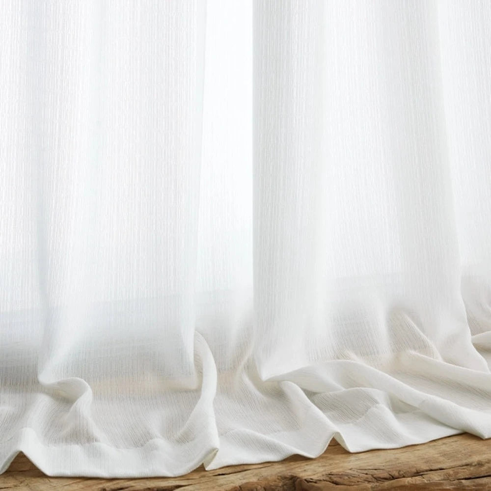 Vera Crepe Texture Semi Sheer Curtains Pleated