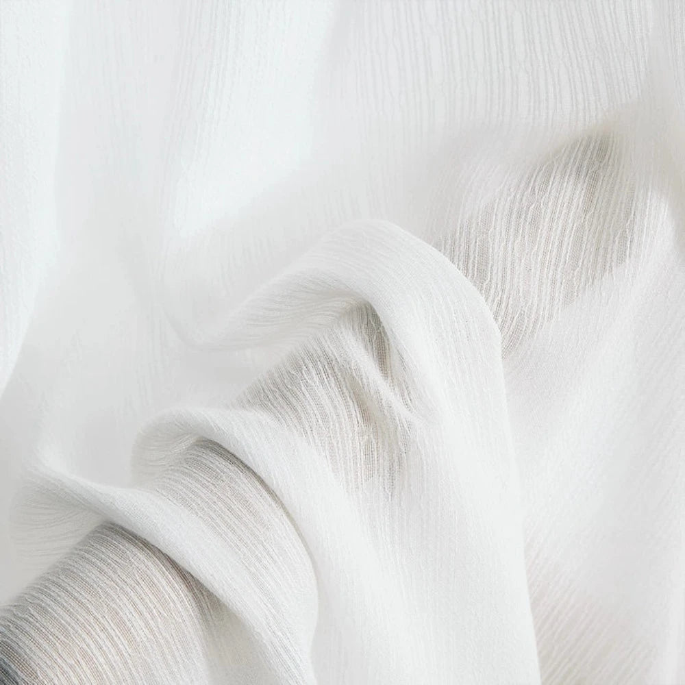 Vera Crepe Texture Semi Sheer Curtains Pleated