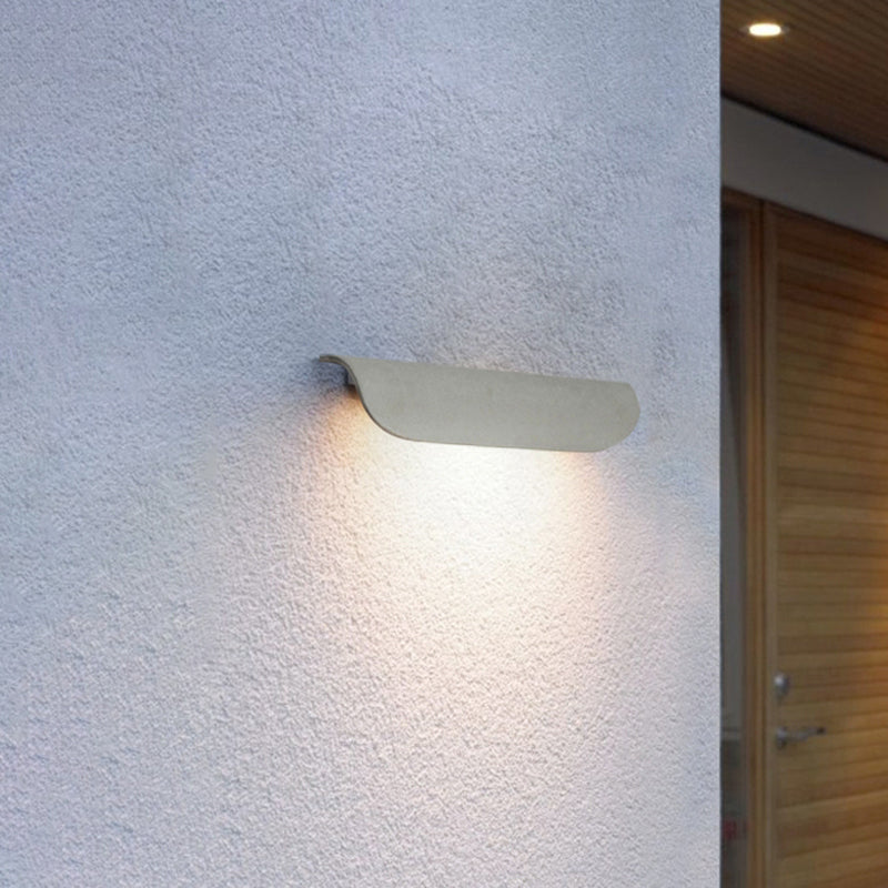 Orr Modern Outdoor Wall Lighting, Waterproof, Curved, Black & White