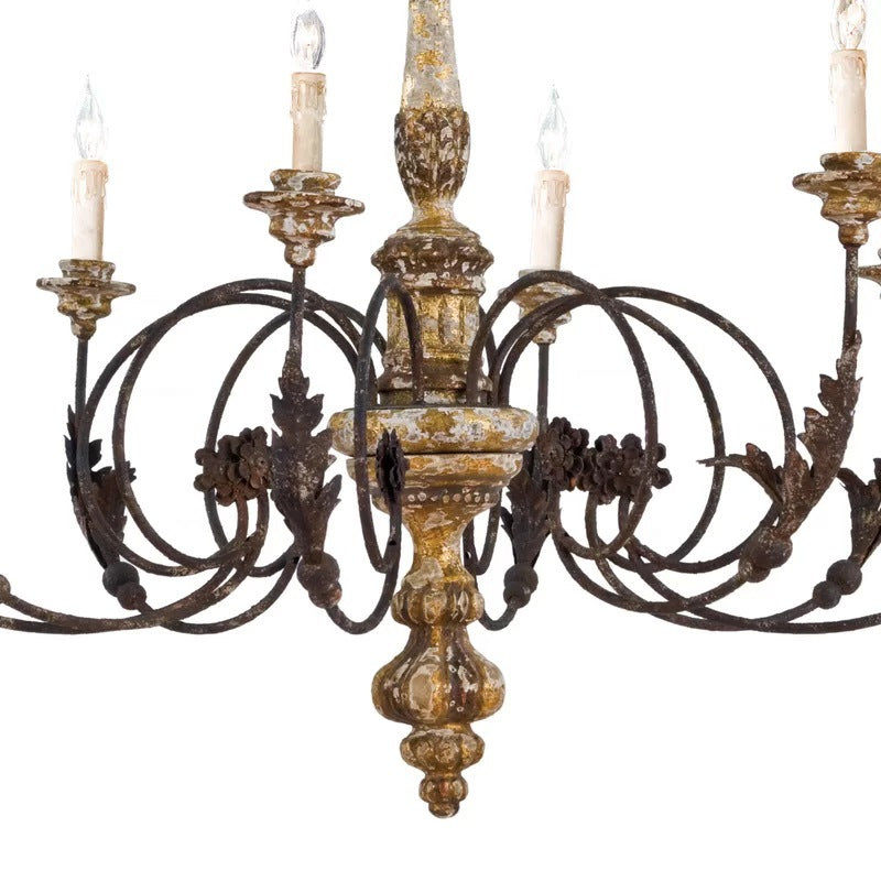 Silva Large Retro Creative Chandelier Wood Metal Living Room