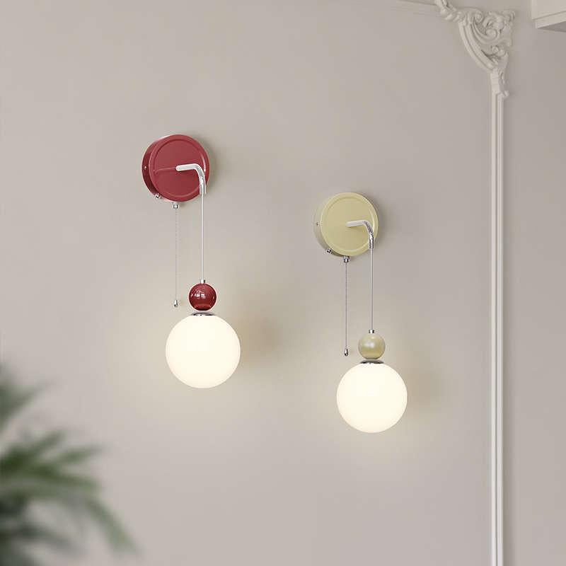 Morandi Modern LED Wall Lamps Red/Coffee Metal/Glass Bedroom