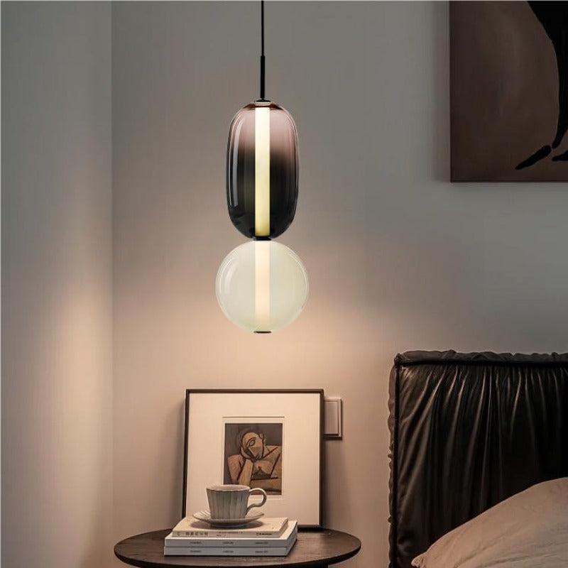 Morandi Modern Designer LED Pendant Light Bedroom Black White Red