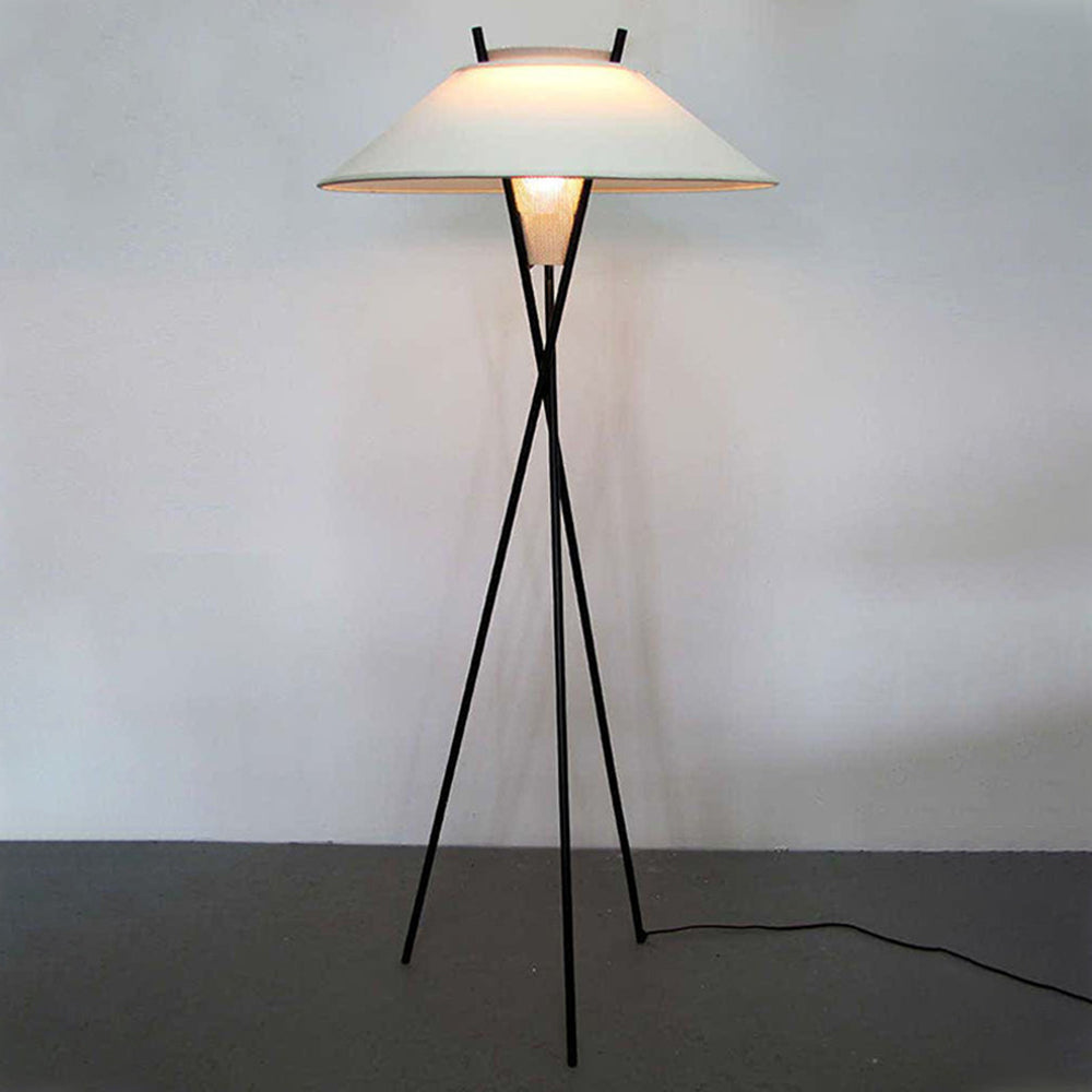 Carins Modern Tripod Metal Fabric Floor Lamp