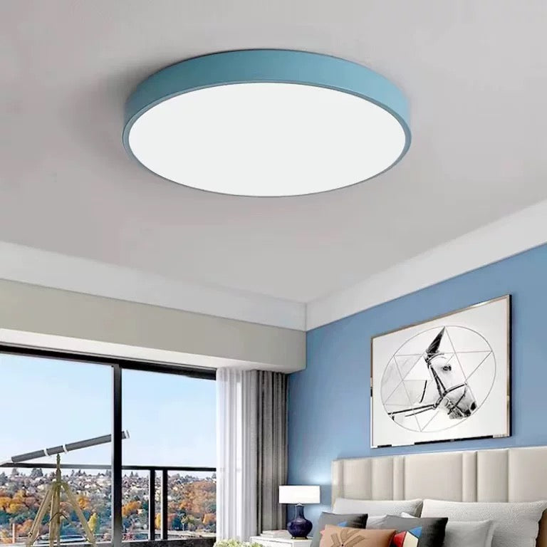 Morandi Ceiling Light Round Flush Mount Yellow/Blue/Green/Pink/Gray Bedroom