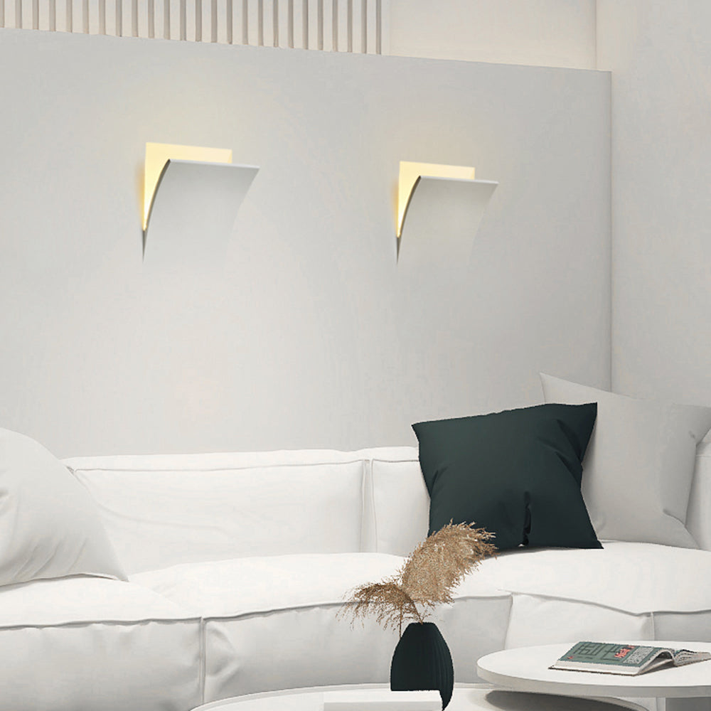 Elif Modern Recessed Metal/Plaster LED Wall Lamp White