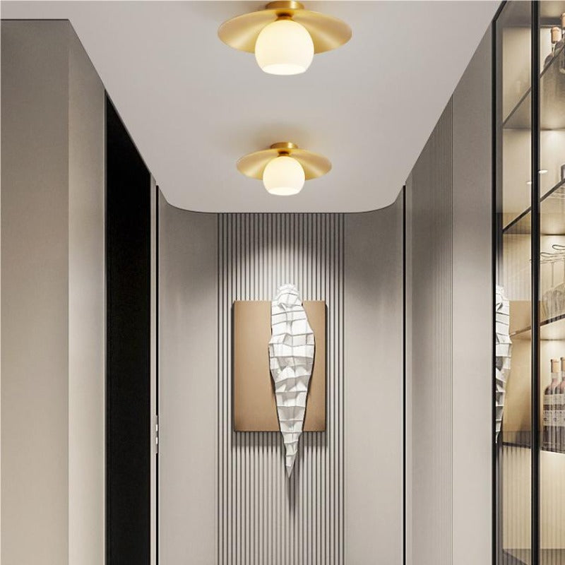 Carins Nordic Retro LED Ceiling Light Metal Glass Corridor Balcony