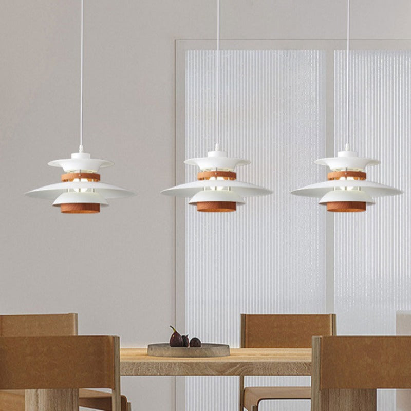 Morandi Modern LED Pendant Light Black/White/Wood Metal Dining Room