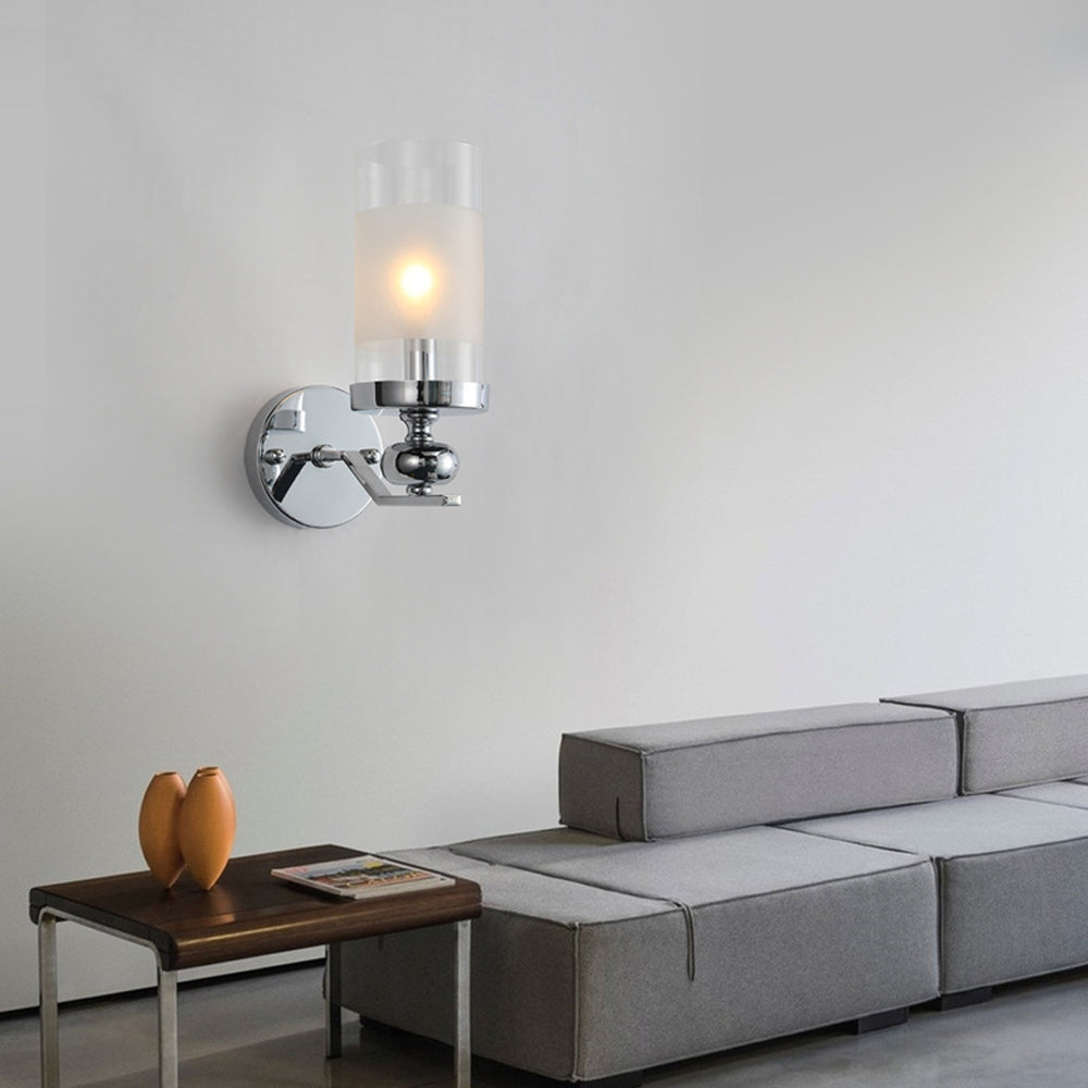 Alessio Retro Silver Metal/Glass Chandelier/Wall Lamp, Living Room